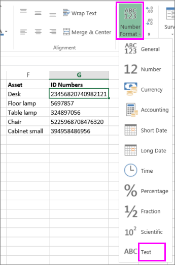 format-numbers-as-text-excel