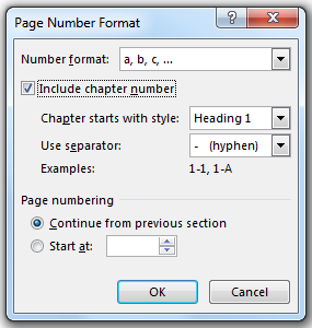 image of Format Page Number dialog box