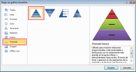 Click Pyramid, and then click Basic Pyramid.