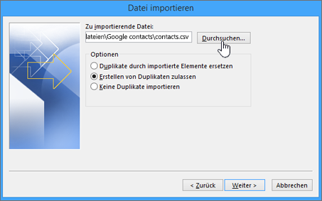 Outlook kontakte exportieren