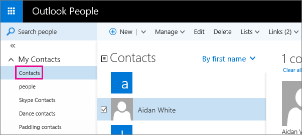 add new contacts to outlook