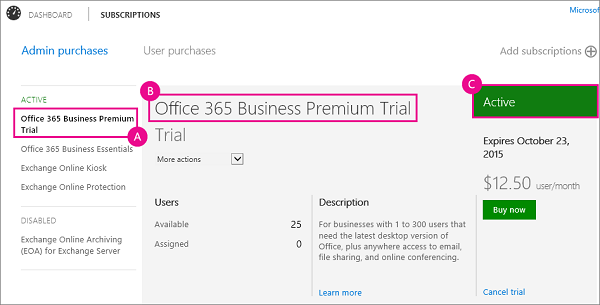 how to tell what office 365 subscription plans