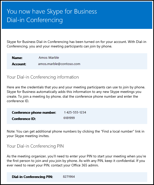 skype for business conference settings