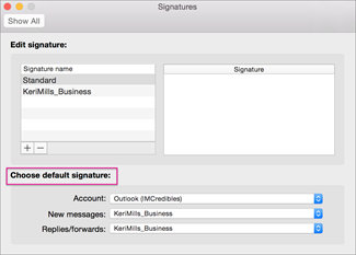 how to set signature in outlook mac