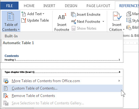 how edit table of contents in word