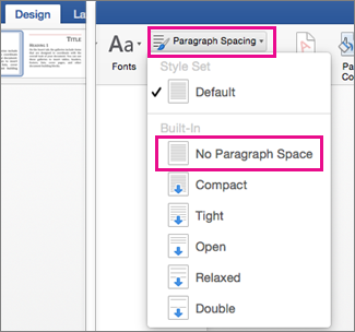 how to single space in word 2016