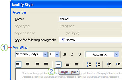 how to single space in word 1997