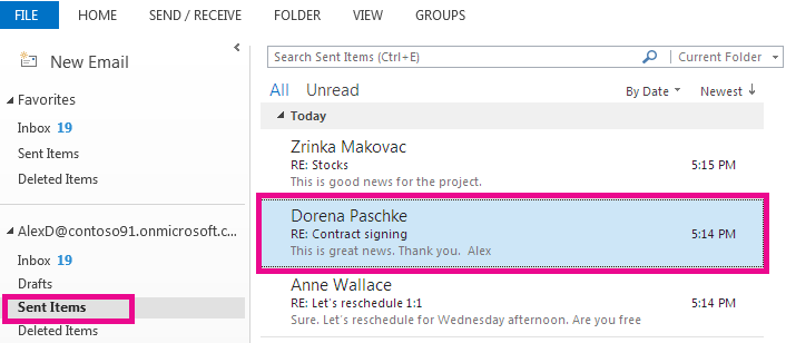 How To View Sent Items In Outlook