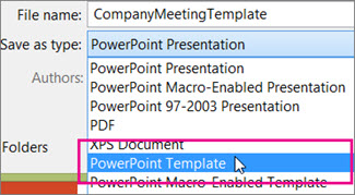 How To Save The Powerpoint Template