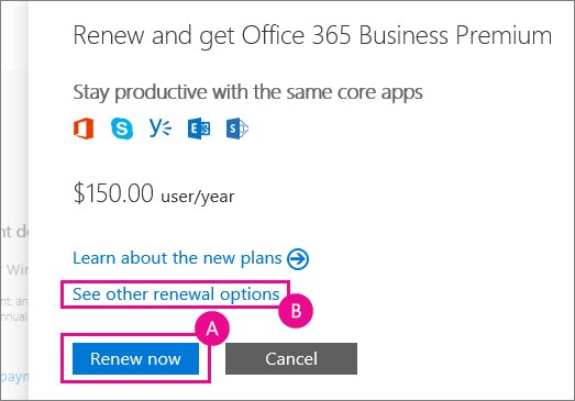 how to renew microsoft office 365 subscription