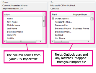 Map Custom Fields dialog box