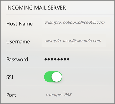 mac mail incoming server settings
