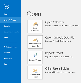 how to open pst file in outlook 365