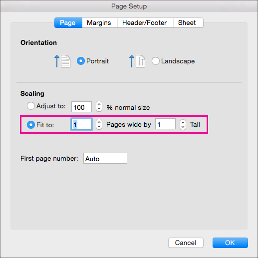 how to set print sizes in onenote for mac