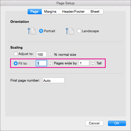 Print A Sheet On Just One Page In Excel 2016 For Mac Excel For Mac