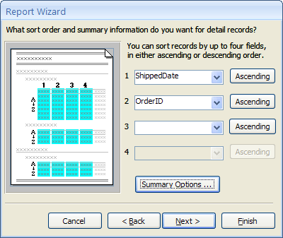 Create a grouped or summary report - Access