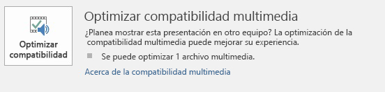 Botón optimizar la compatibilidad en PowerPoint