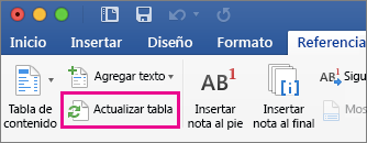 Actualizar Una Tabla De Contenido - Soporte Técnico De Office