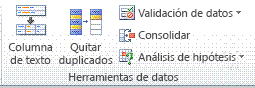 Grupo Herramientas de datos de la ficha Datos