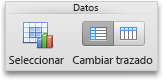 Ficha Gráficos de Excel, grupo Datos
