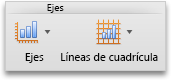 Ficha Diseño del gráfico, grupo Ejes