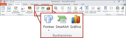 Grupo Ilustraciones en la pestaña Insertar