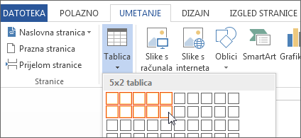 Umetanje Tablice - Word