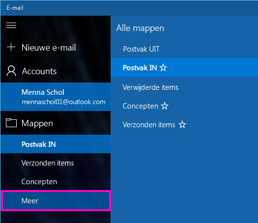 Geen map verwijderde items outlook