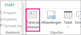 Schermafbeelding van het tekstvak Tekenen in Publisher.